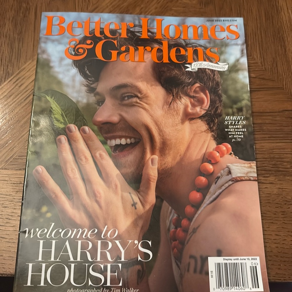 Harry Styles cover Better Homes & Gardens magazine June 2022